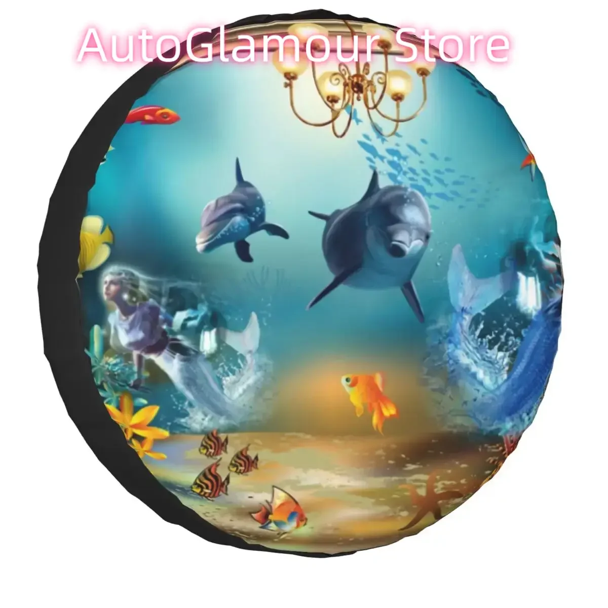 

Дельфины рисуют три коллекции, чехол для запасного колеса, сумка, водонепроницаемые пылезащитные чехлы на колеса для Jeep Pajero