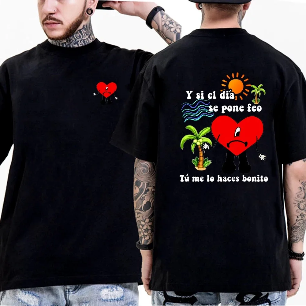 Bad Bunny UN VERANO SIN TI Music Album Black Tshirt Men WomenT Shirt Graphic T Shirts Cotton T-shirt Man Woman Tees Tops