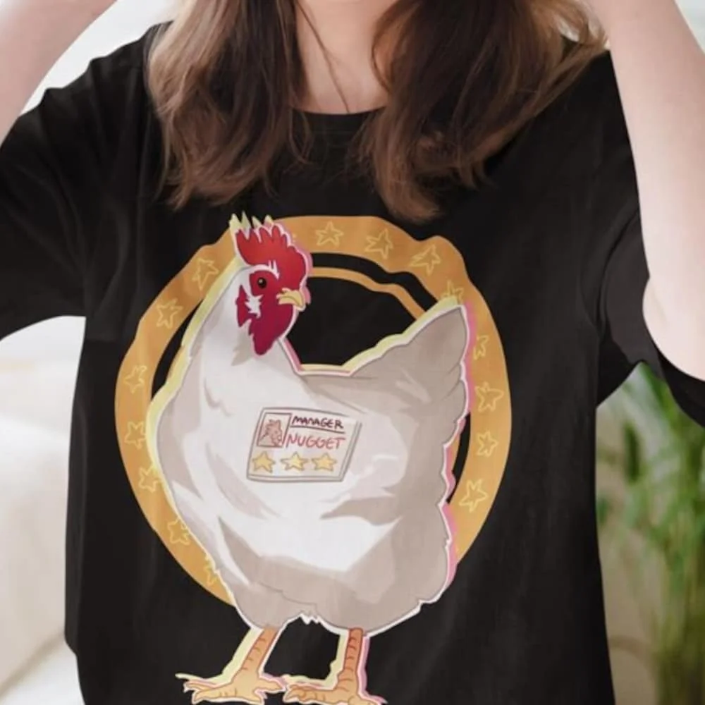 Umisex Yakuza Nugget The Manager Gaming T Shirt Videogame Chicken