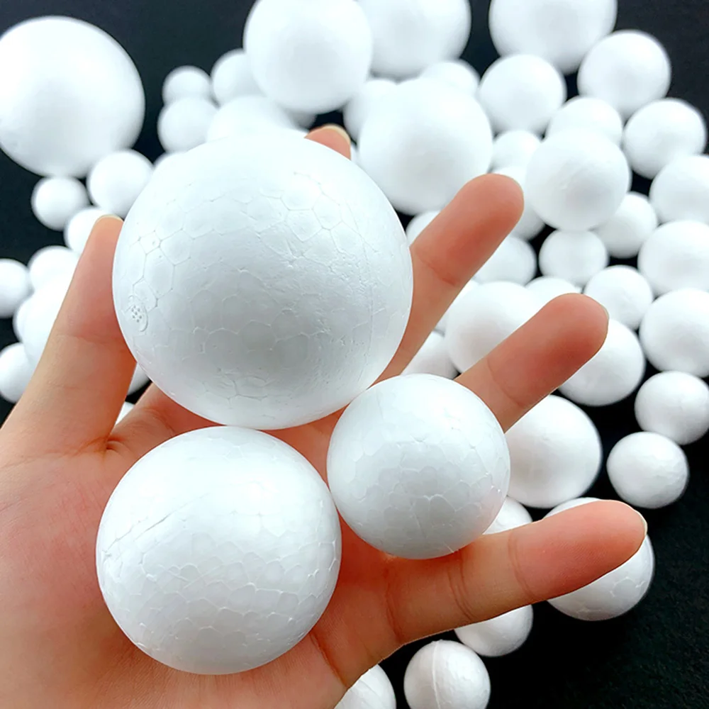 10/20/30/40/60/500mm EPS Polystyrene Styrofoam White Foam Round Spheres DIY Party Wedding Ball Decoration Supplies Environmental