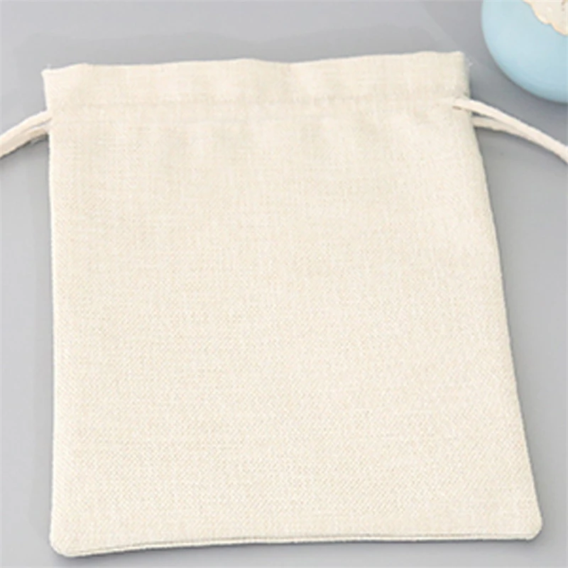 20pcs/lot sublimation blank Linen drawstring storage bags Purses high quality hot transfer diy custom consumables new styles