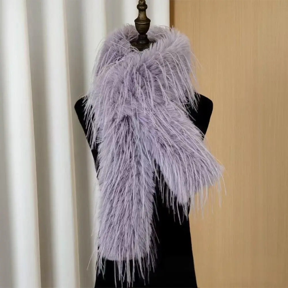 Fashionable Thick Fluffy Long Strip Scarf Imitation Mink Fur 180cm Soft Shawl Luxury Classic Ladies Tassels Scarf Party