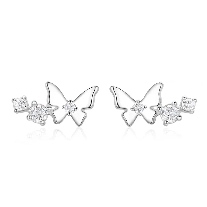 

18-каратное белое золото, серебро Plata 925, производитель ювелирных изделий, серьги-бабочки, ювелирные изделия