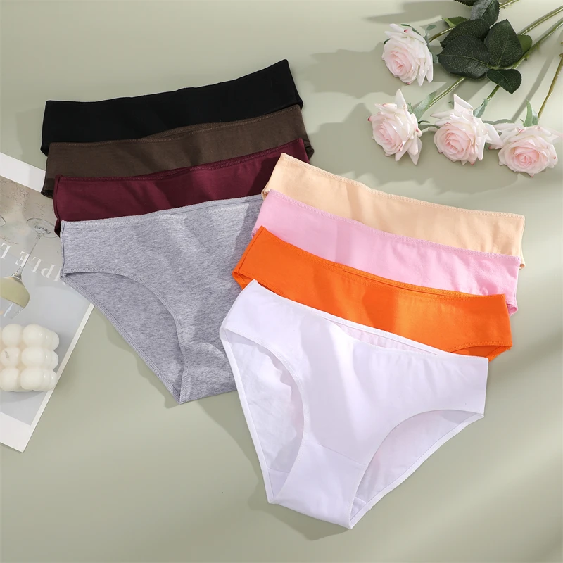 3Pcs Women Cotton Panties for Women Sexy S-XL Low Waist Briefs Female Breathable Underwear Girl Intimates Lingerie Solid Color