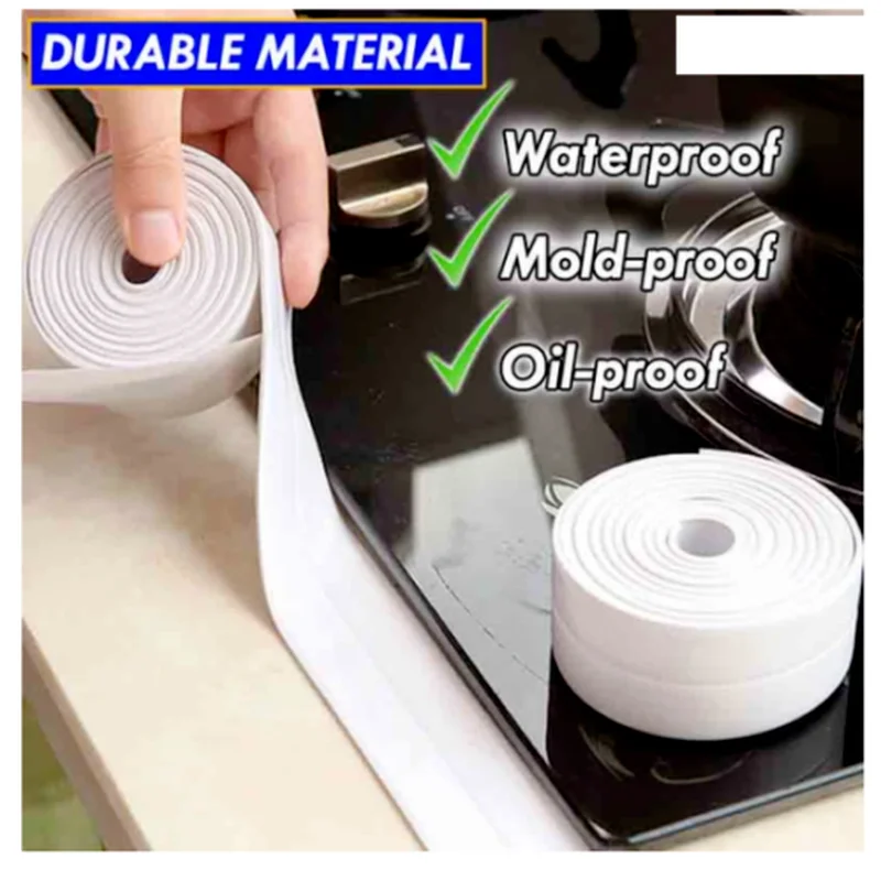 3.2M Waterproof Sealer Tape Bathroom Kitchen Sealing Strip Shower Sink Bath Sealer PVC Self Adhesive Sealant Tape Wall Sticker