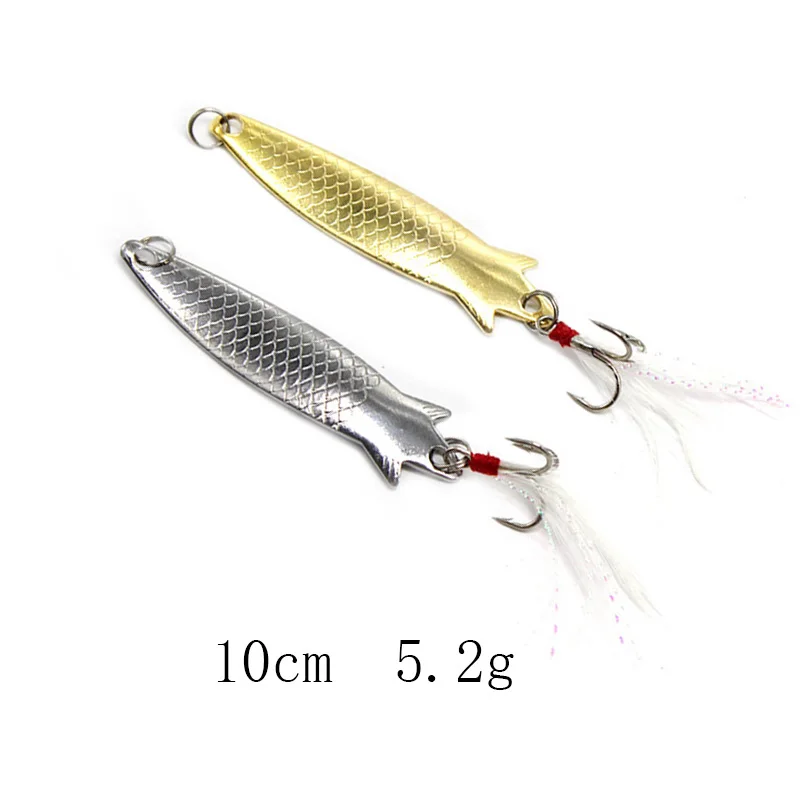 1Pcs 5,2g 8,5 cm/10cm Gold Silber Metall VIB Lockt vivid Vibrationen Lffel  Kder Angeln Kder fisch Artifici Harten Kder Herz feder - AliExpress