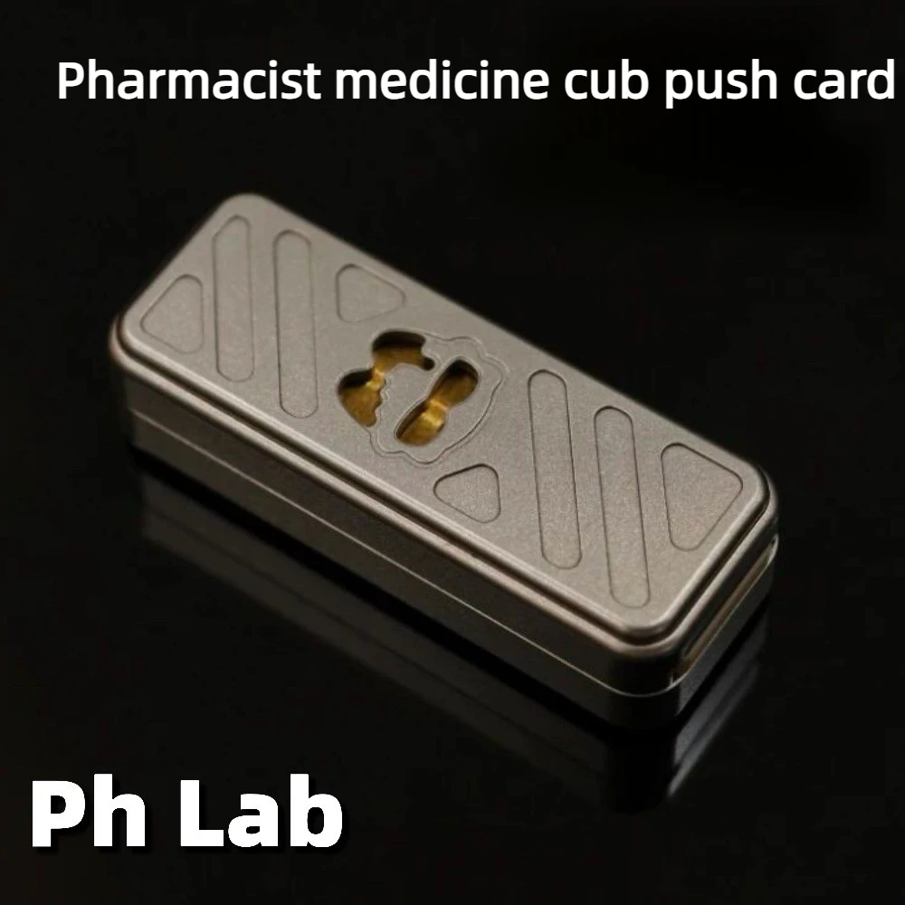 Ph Lab EDC Stainless Steel Sandblasted Direct Push Mechanical Metal Fingertip Push Card Decompression Toy