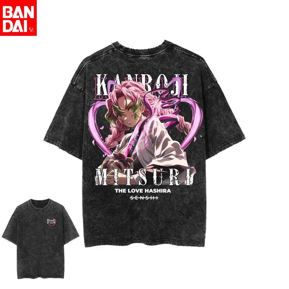 

Футболка Demon Slayer Nezuko Kamado в винтажном стиле, унисекс, из хлопка, с коротким рукавом, повседневная уличная одежда, графические принты, 2026