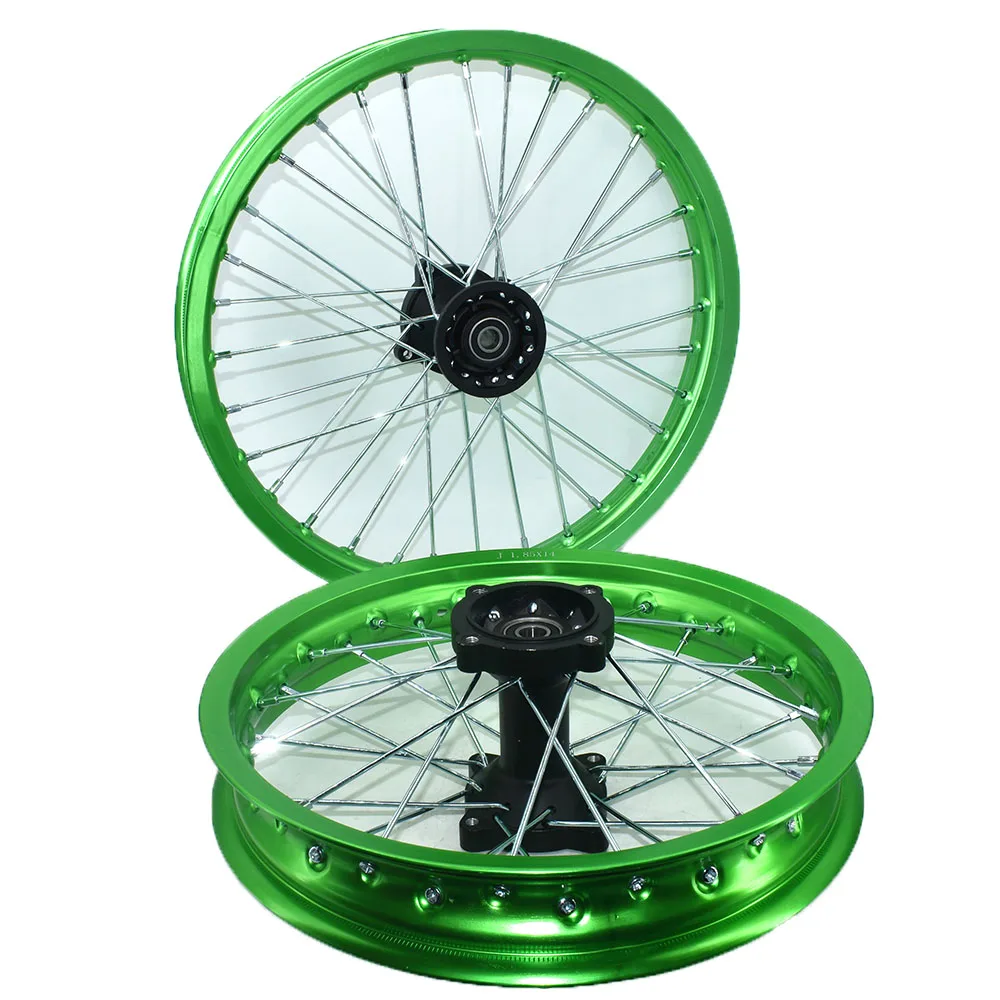 1.60-17 inch Front 1.85-14 inch Rear Rims Aluminum Alloy Wheel Rims Black Hub For KLX CRF Kayo BSE Dirt Pit Bike Motorcycle