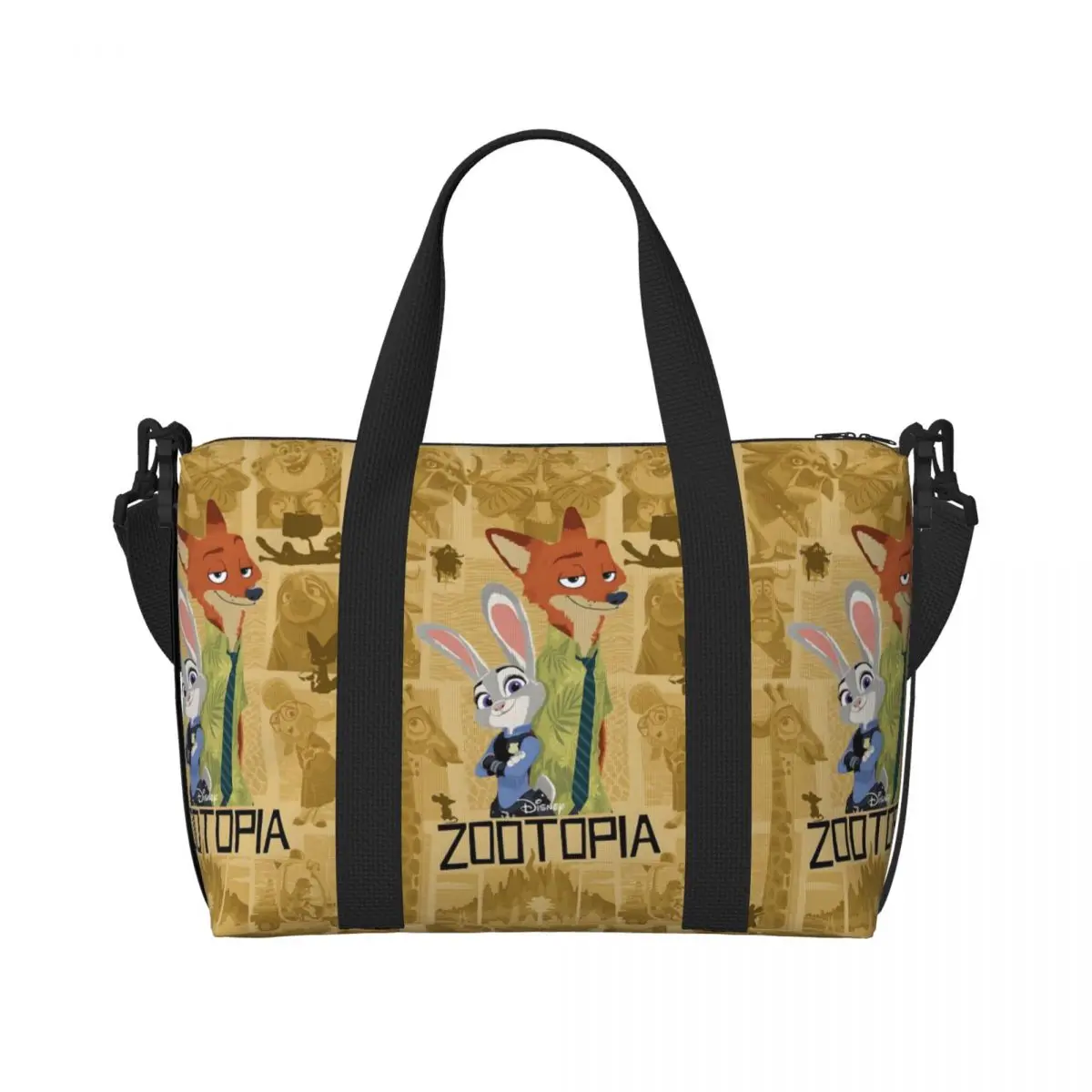 

Custom Zootopia Classical Anime Tote Bag Women Large Capacity Cartoon Movie Gym Beach Travel Bags