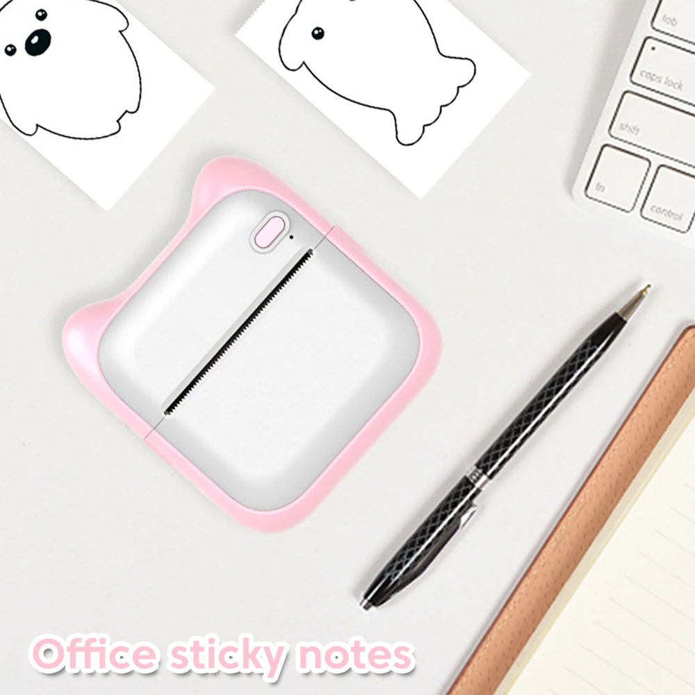 A31 휴대용 미니 감열식 프린터, 잉크 없는 블루투스 인쇄, 스티커 용지 57mm, 안드로이드 IOS 200DPI