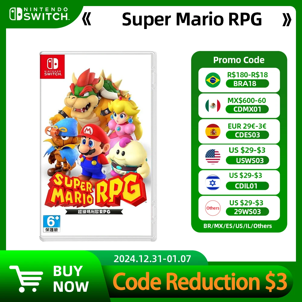 Nintendo Switch Game Deals - Super Mario RPG - Games Physical Cartridge Card Support TV Tabletop Handheld Mode