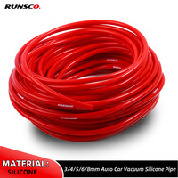 Blue/Red/Black Inner Diameter 3mm, 4mm, 5mm, 6mm, 8mm Car Vacuum Silicone Hose Auto Racing Intercooler Line Pipe Tube 1.5 Meter