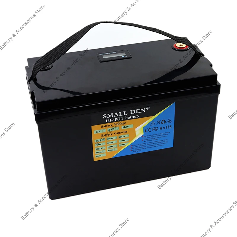 New12V 160Ah LiFePO4 充電式バッテリーポータブルハイパワー 12.8V 電気自動車ソーラーインバーターバッテリー + 充電器に適しています