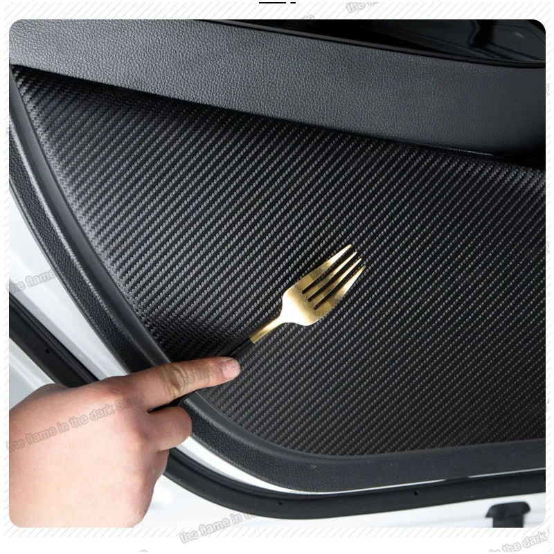 Carbon Fiber Leather Car Door Anti-kick Mat Carpet Mats for Changan UNI-T 2023 2024 Unit Accessories Interior Kit Sticker