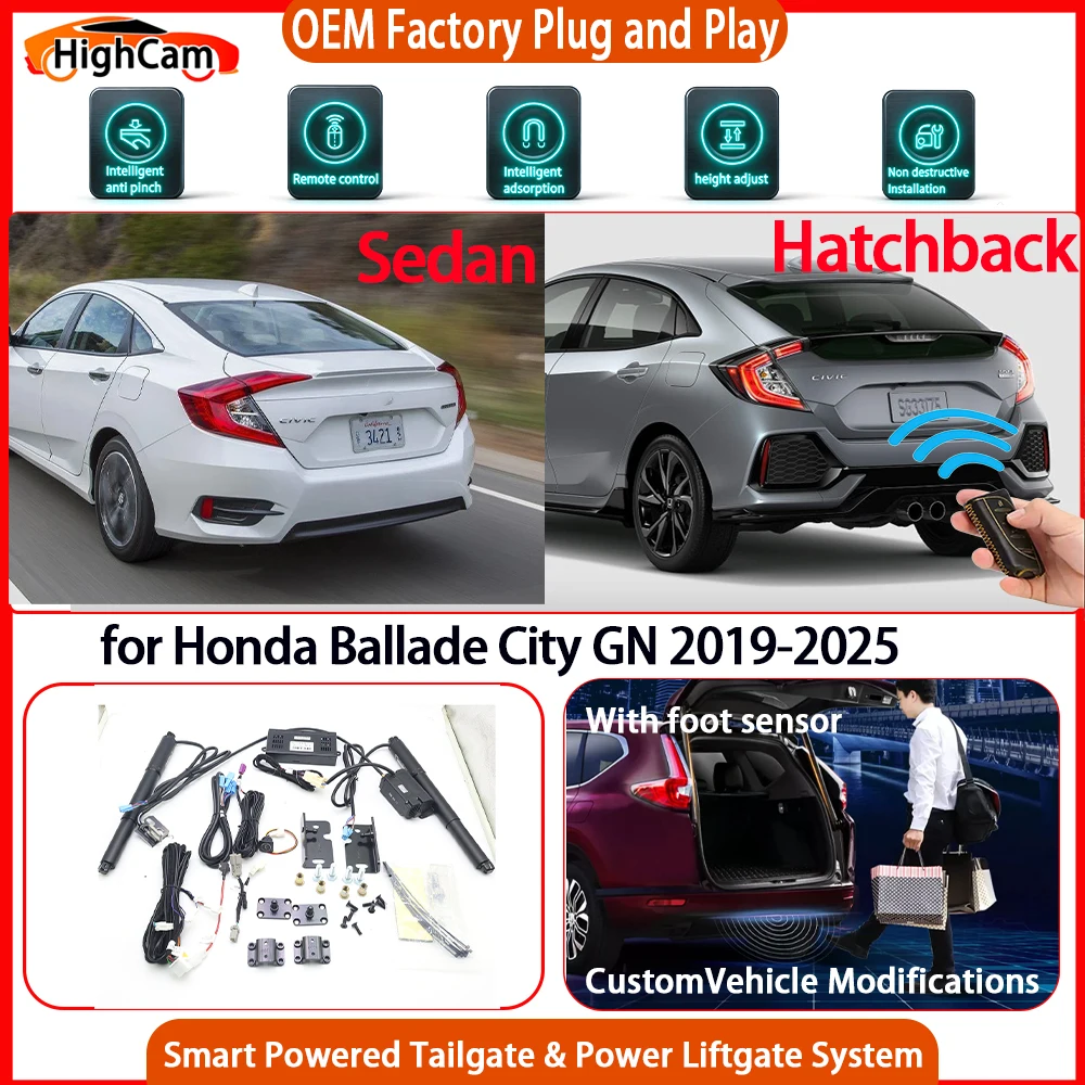 HighCam for Honda Ballade City GN 2019-2025 OEM JHJHCAR Automatic Smart Powered Tailgate Power Liftgate Tailgate Power Lift Gate