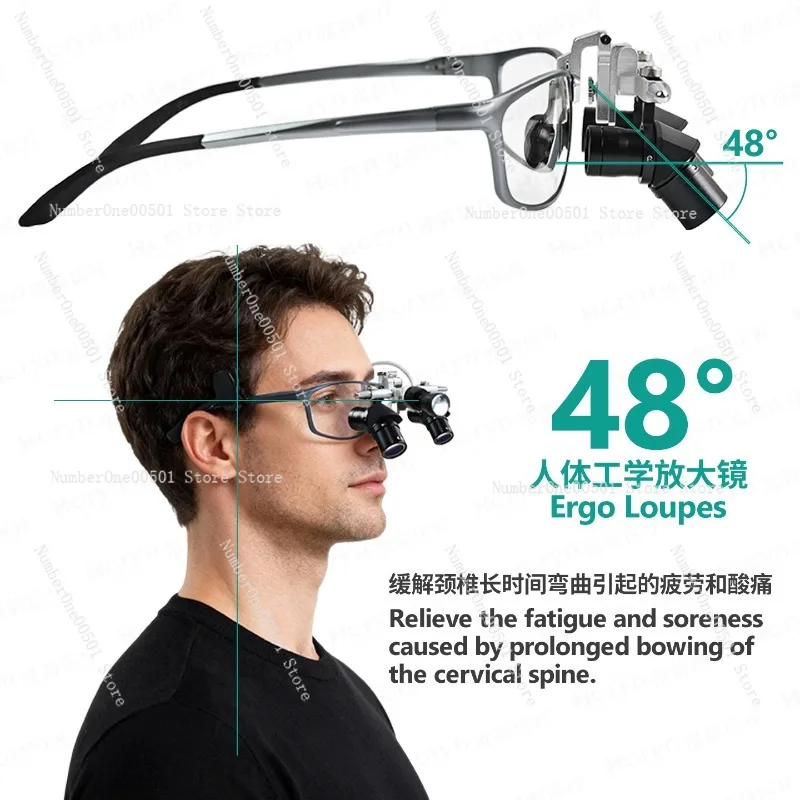 Medical Ergonomic Headband Magnifier 4X 5X 6X Surgical Loupes with LED Light for Dental ENT Orthopedic Surgery Instruments