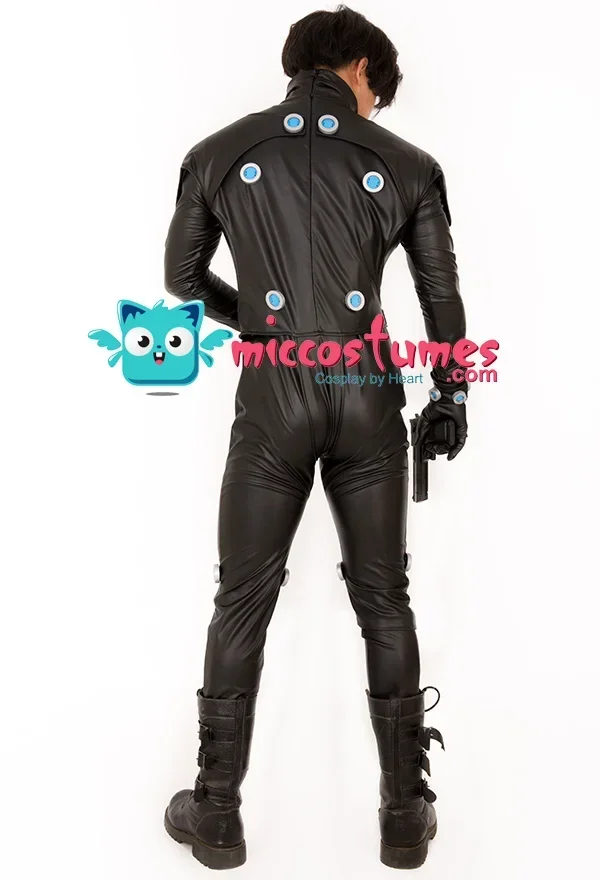 Miccostumes uomo tuta Costume Cosplay tuta per uomo tuta nera abiti di Halloween