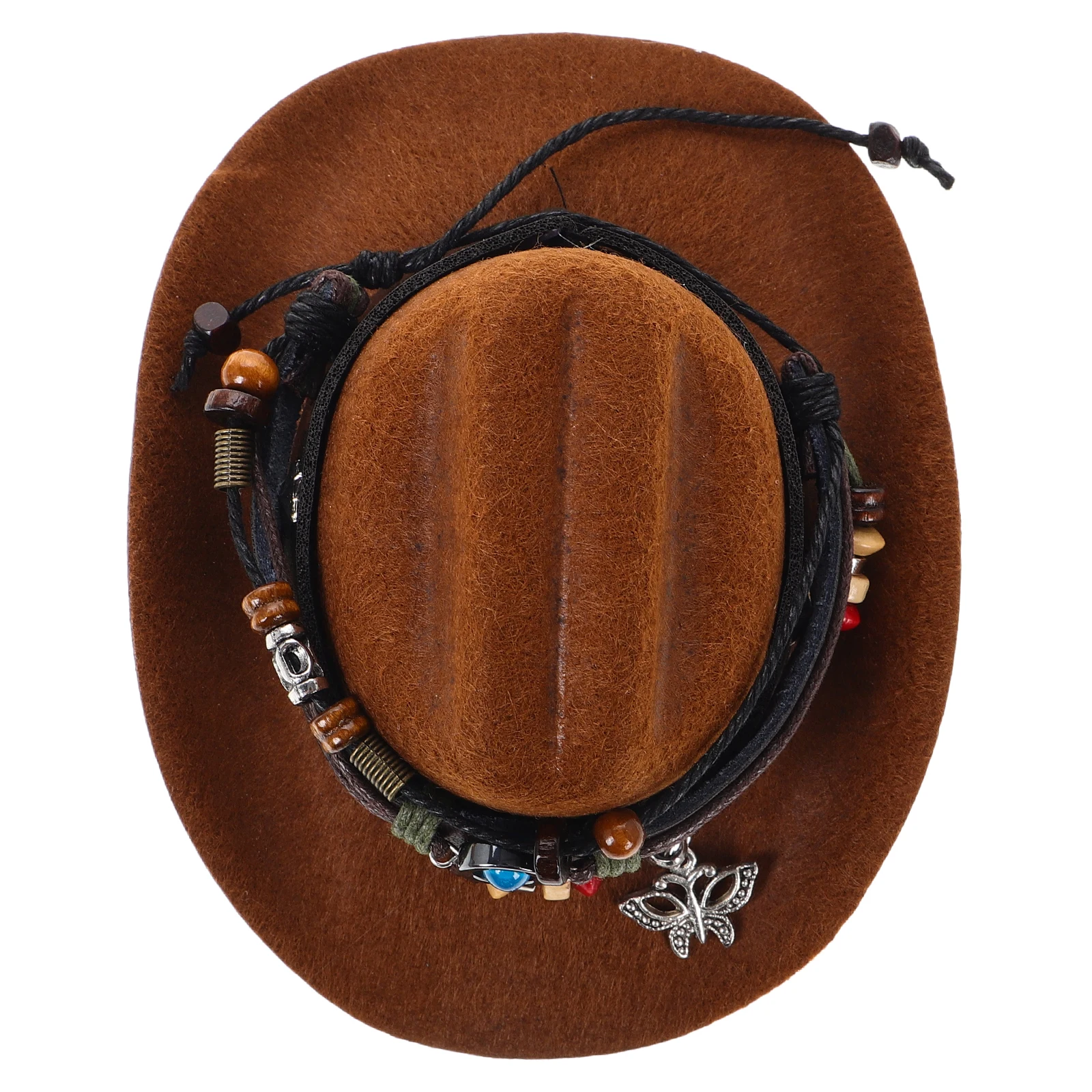 

Car Interior Denim Hat Western Cowgirl Dashboard Ornament Robot Head Theme Rear View Mirror Pendant Sturdy Easy for Car