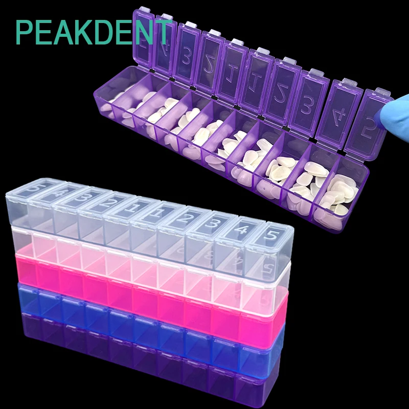 

Стоматологическая 10-сетка, прозрачная разделенная коробка для хранения, контейнер для хранения протезов, ортодонтических инструментов, многофункциональная коробка для хранения