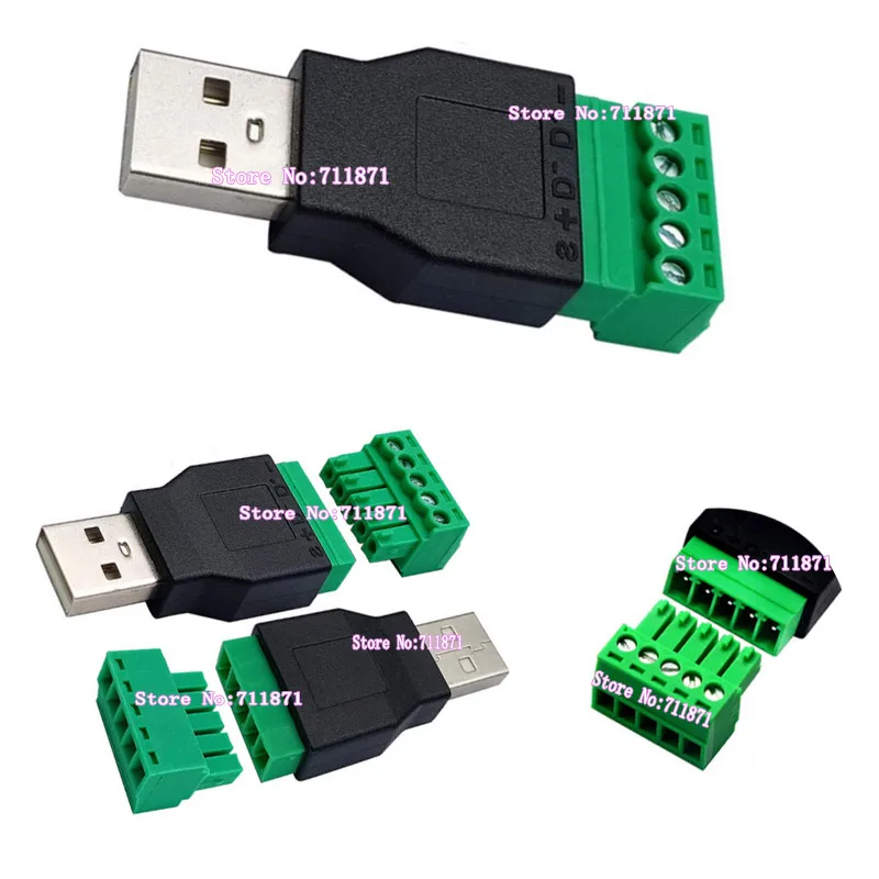 

With screw fixed cable USB2.0 A Male Adapter Connector 5Pin Screw fixed Line A male Usb2.0 Connector Adapter custom usb joint