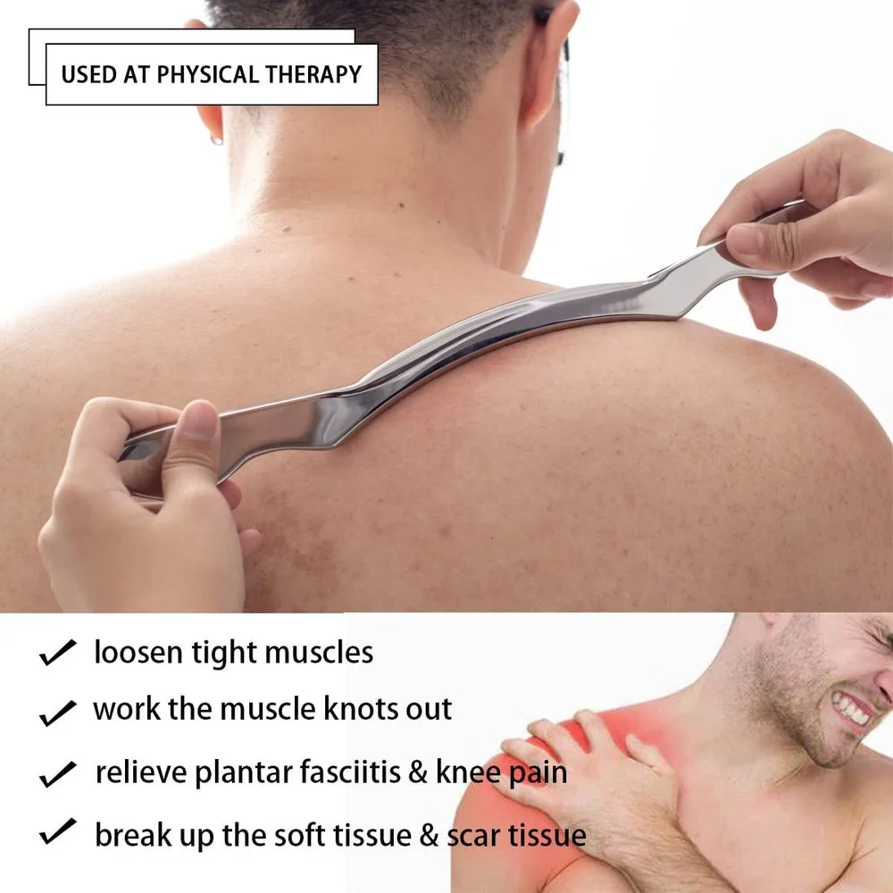 Stainless Steel Scraping Massage Tool Gua Sha Stick for Body Muscles Soft Tissue Anti-cellulite Lymphatic Drainag Massage Relax