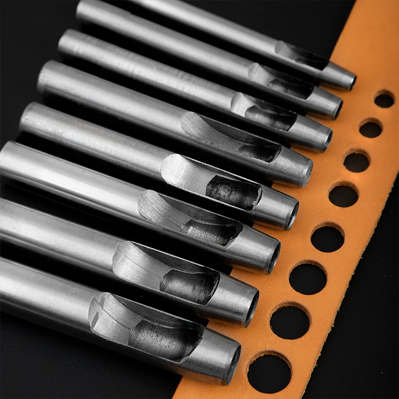 WUTA 1PC Basic Leather Hole Punch Tools Round Hollow Punches 0.5-8mm DIY Craft Working for Watch Band Fabric Plastic Gasket Belt