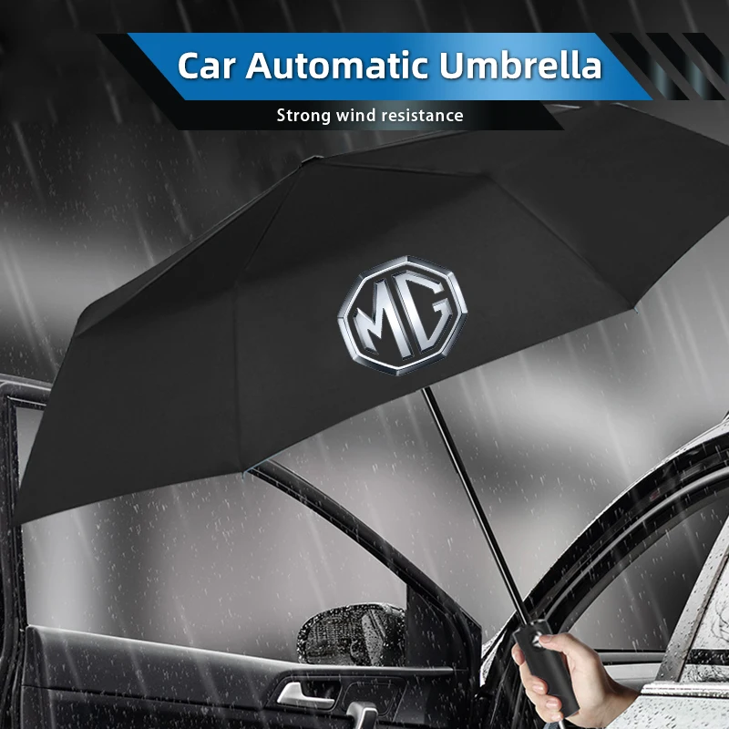 Car Logo Automatic Folding Windproof Sunshade Umbrella Auto Accessories For Morris Garages MG 3 5 6 7 HS ZS GS TF GT ZR RX5 RX8 - view 4
