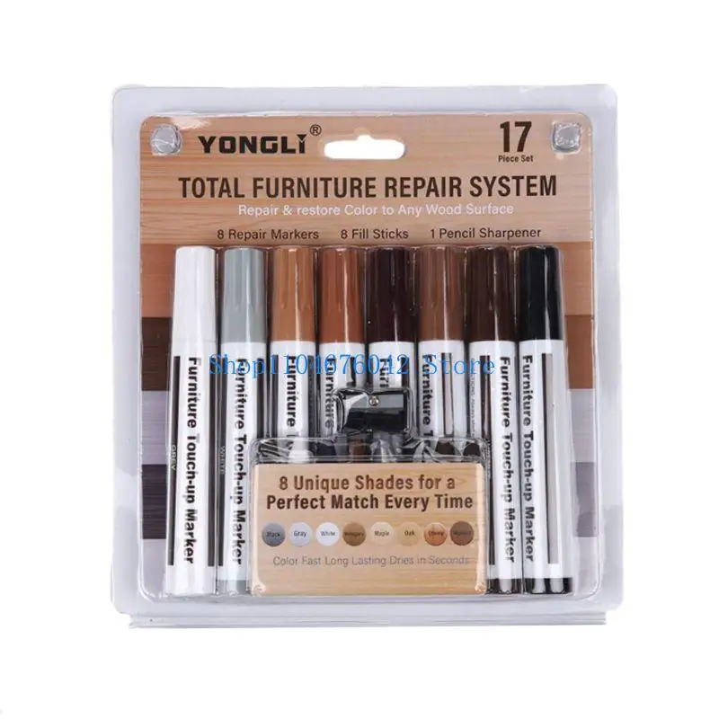652F Furniture color rep pen, 13 sets. Rendering rep wax sticks to cover and scratches