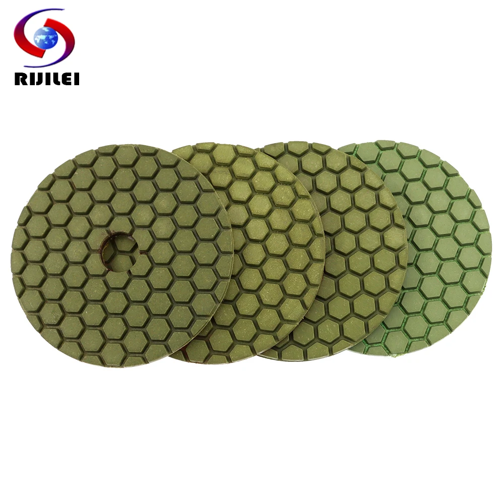 

4PCS 4Inch Super Diamond Polishing Pad 4 Steps Wet Polishing Pads For Granite Marble Stone Concrete 100mm Grinding Disc