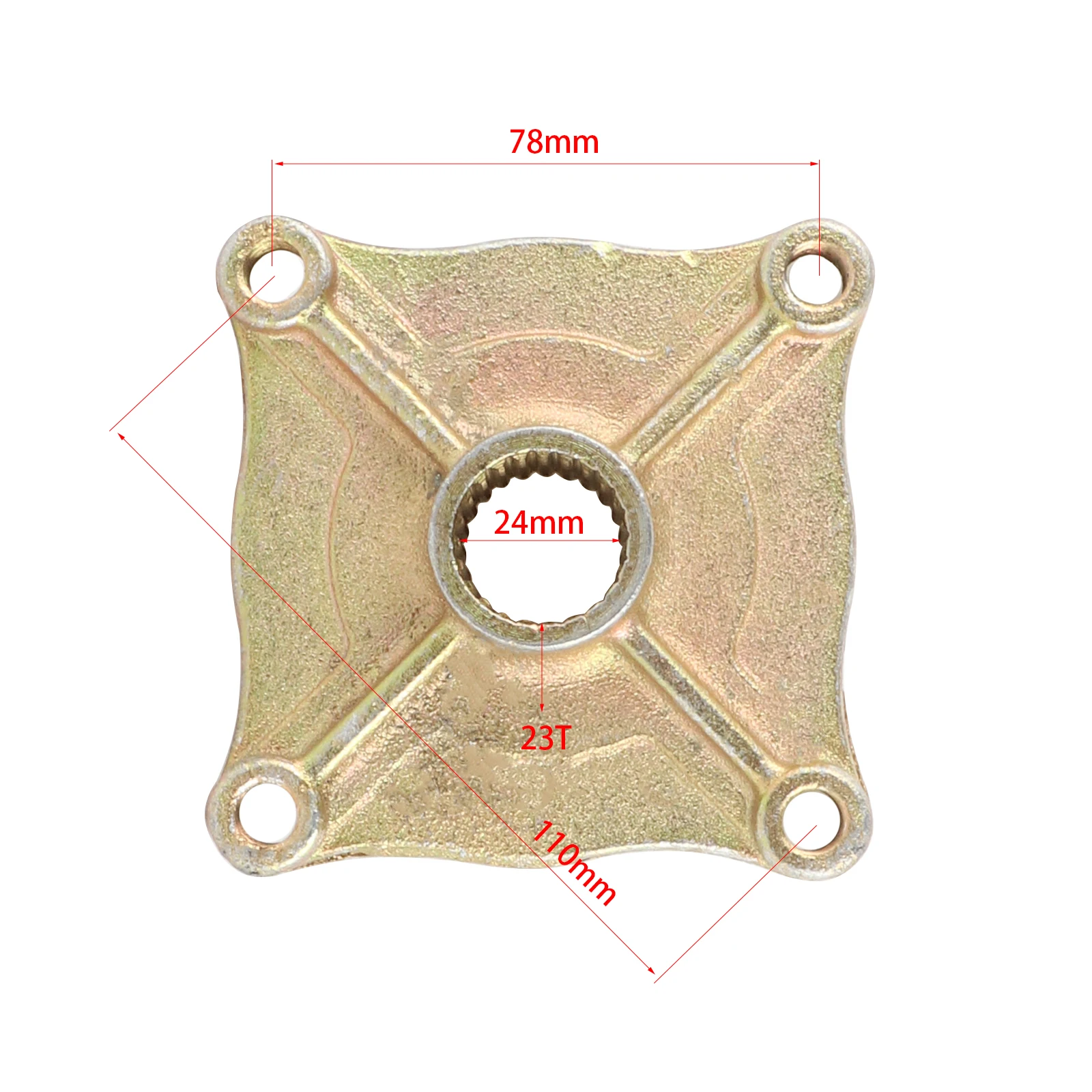 23T 24MM Rear Wheel Hub 3/4-holeflanges Fit For China 50cc 110cc 125cc Tire Go Kart Buggy Karting ATV UTV Quad Bike Parts