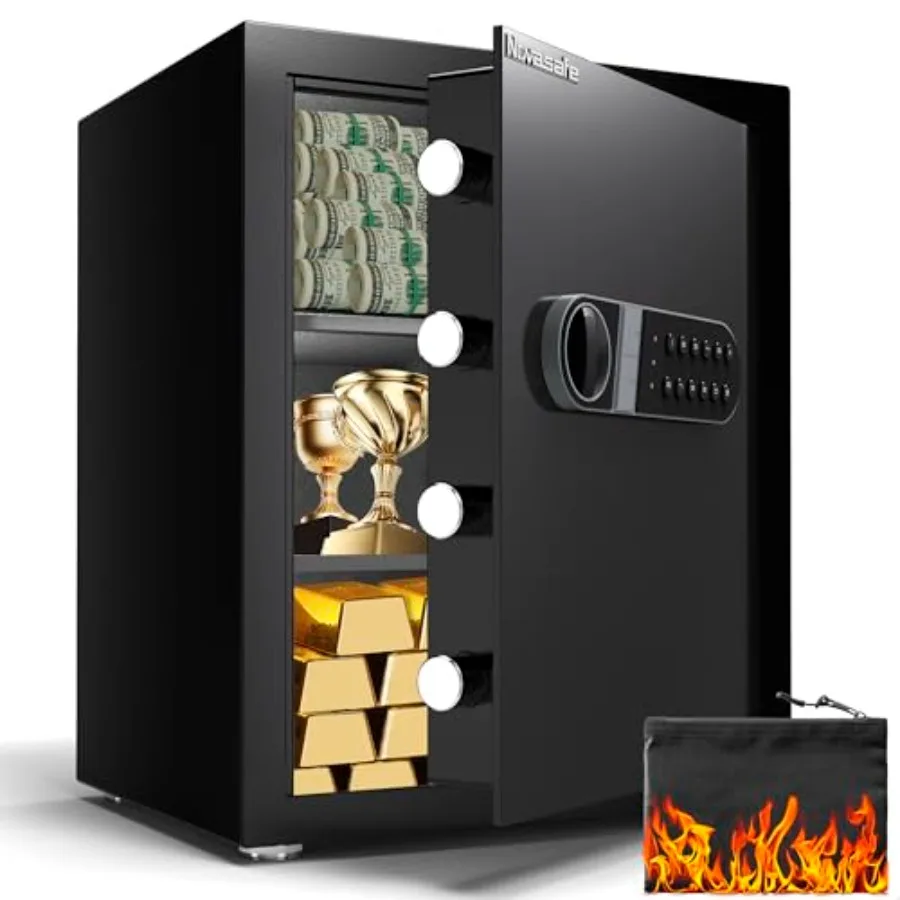 

Домашний сейф с ключом, огнестойкий, водонепроницаемый, для денег, офисный, антивандальный, с цифровой электронной клавиатурой