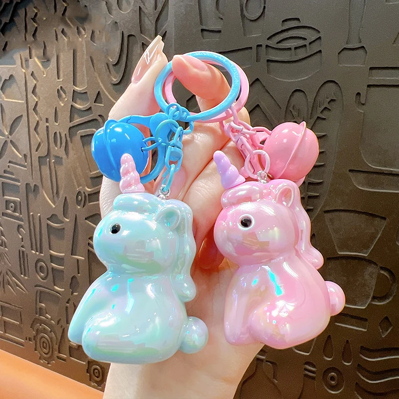 Cartoon Plating Dream Unicorn Key Chain For Women Bag Pendant Cute Unicorn Doll Keyring Couple Charms Car Keychain Gifts