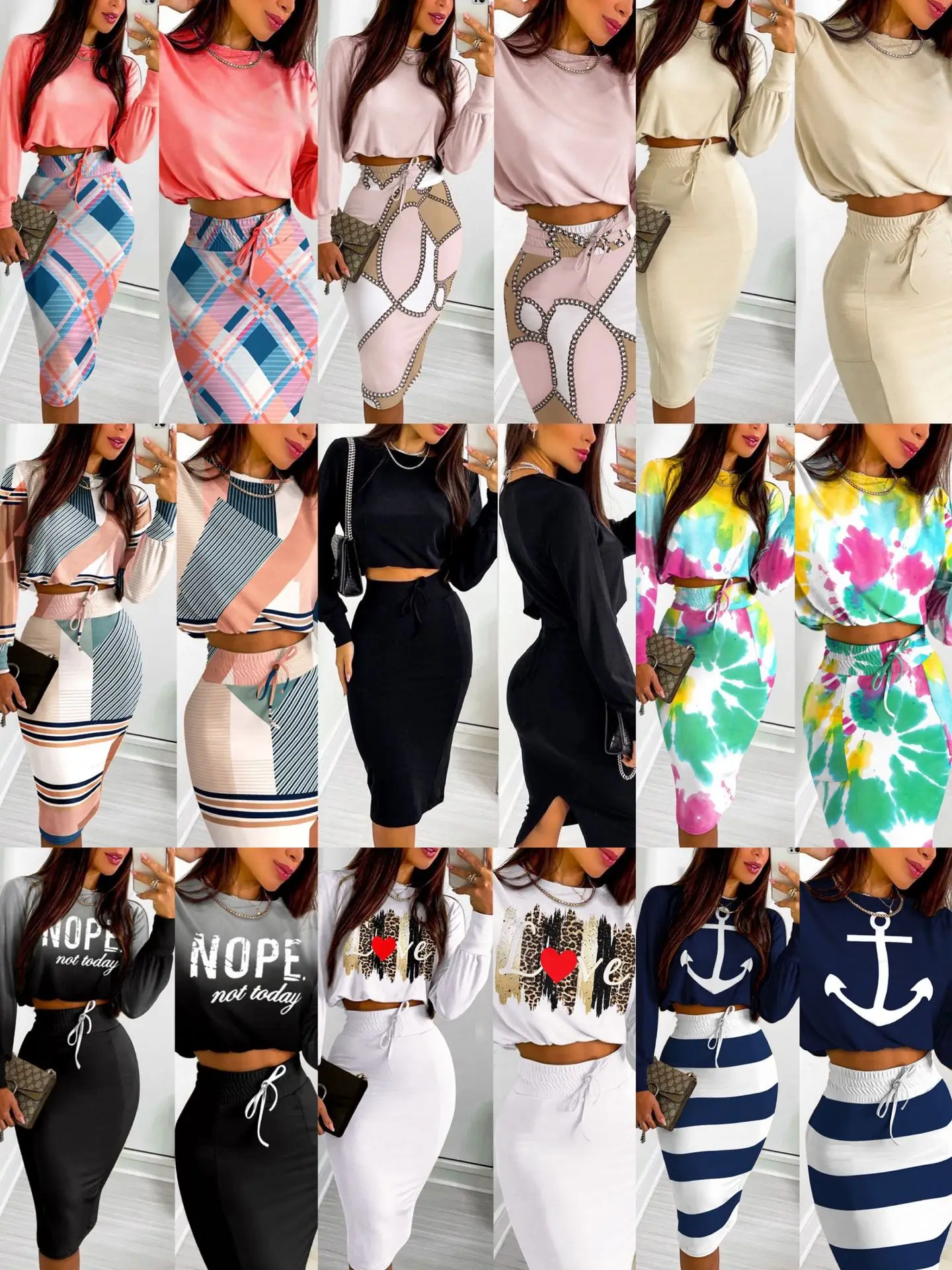 

2026 spring/summer new item in stock women's casual vacation style loose solid color long sleeved casual suit