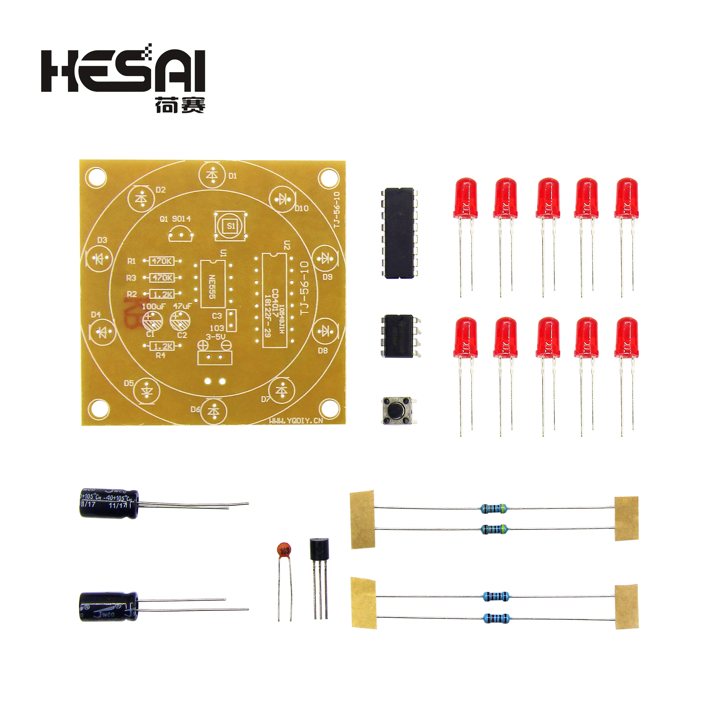 Round Lucky Rotary Suite Electronic Component Fortune CD4017 NE555 Interesting DIY Kit Wheel Electronic Parts