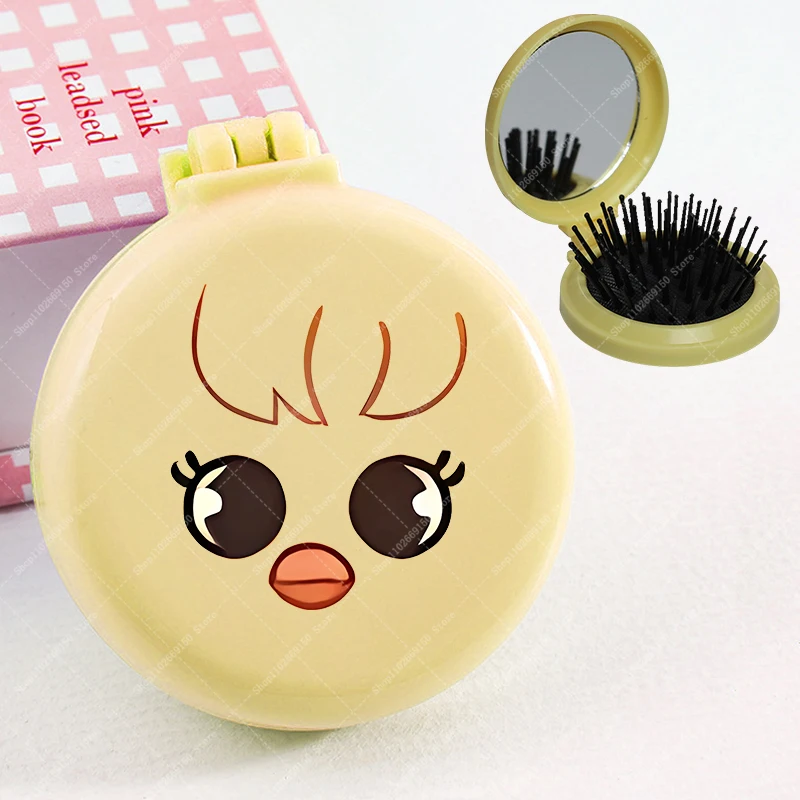 

Милые складные гребни с героями мультфильмов для девочек, расческа SKZ ooed, зеркало для макияжа 2-в-1, аксессуары для женщин, портативные зеркала в стиле аниме, рождественские подарки