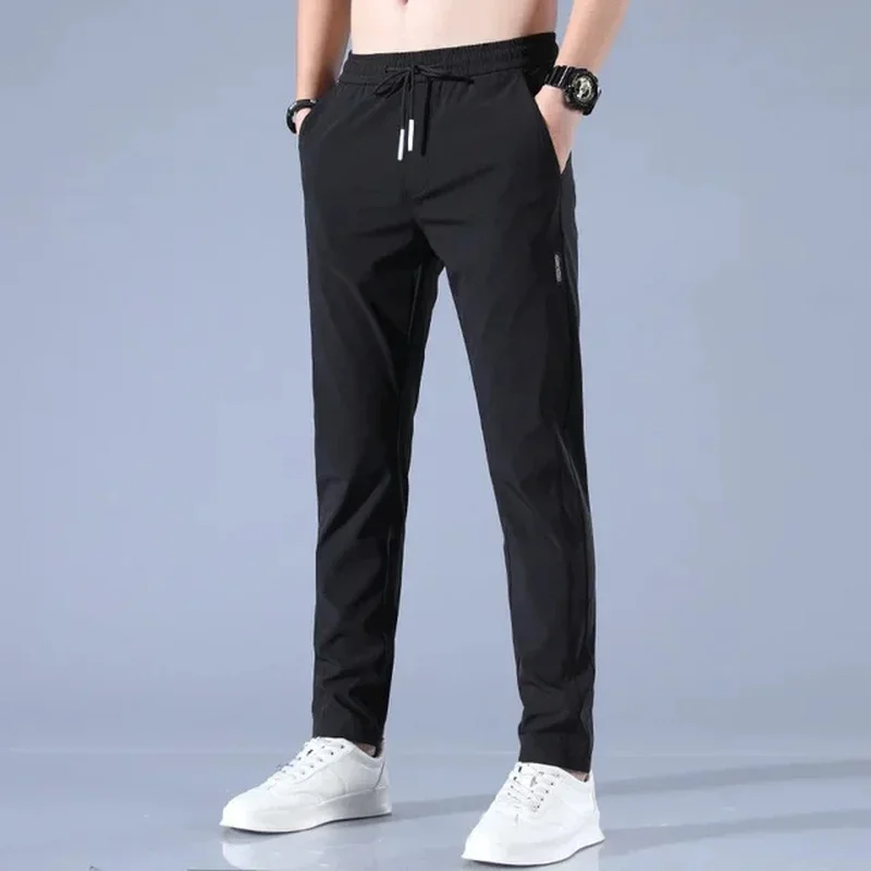 Men's Trousers Casual Solid Breathable Slim Straight Pants Male Joggers Thin Quick Dry Sweatpants Sports Pants Hiking Pants Men