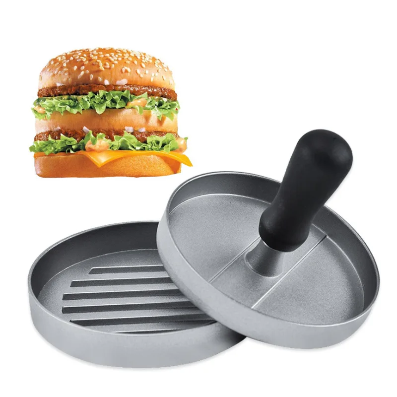 1 set of high quality round hamburger mold aluminum alloy hamburger meat beef BBQ burger meat press kitchen food mold