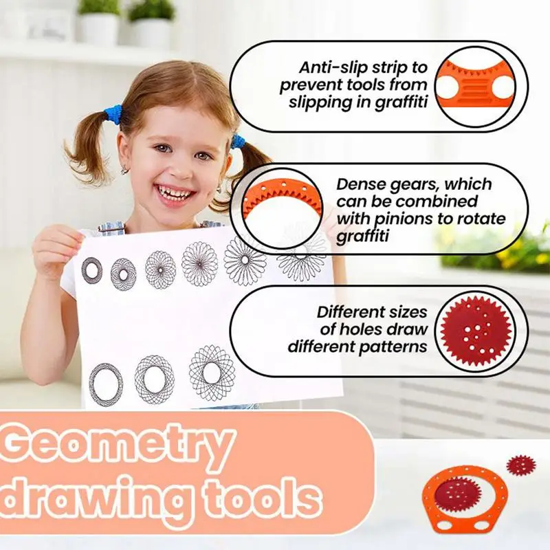 Геометрическая линейка, спирограф, художественный шаблон для рисования, креативный геометрический многоразовый трафарет для рисования, ремесел, эскизов, дизайн