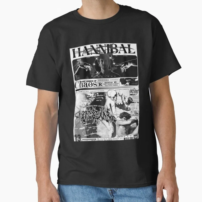 

event horizon of chaos 80s vintage horror movie Hannibal scary film T-shirt for men Large size Adult Tops S-6xl