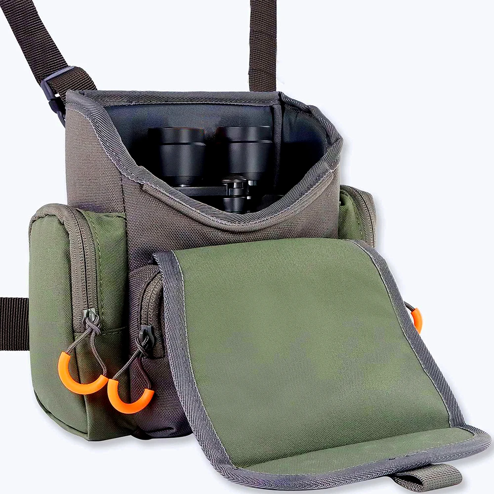 Portable Binocular Harness Chest Bag Adjustable Telescope Storage Backpack with Waterproof Cover Hunting Vest Tactical Chest Bag