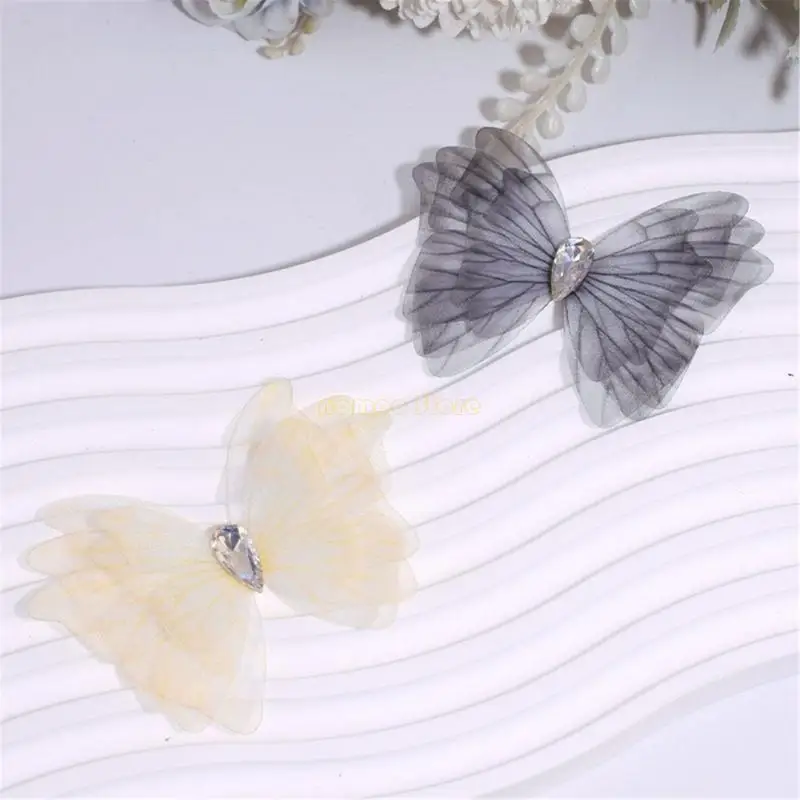 

31bf 10pcs Crystal Deardplop Tule Butterfly Украшения Applique for Craft Project