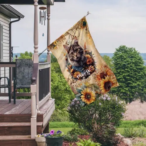 Meow Happy Mothers Day Garden Flag, Cat Lovers Mother Day Flag ID-0306-FX2B WWL UUN