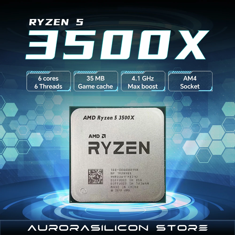 

AMD Ryzen 5 3500X 6-Core 6-Tread B450 DDR4 4.1GHz New CPU Processor 3000 Series R5 3500x TDP 65W Socket AM4 but without fan