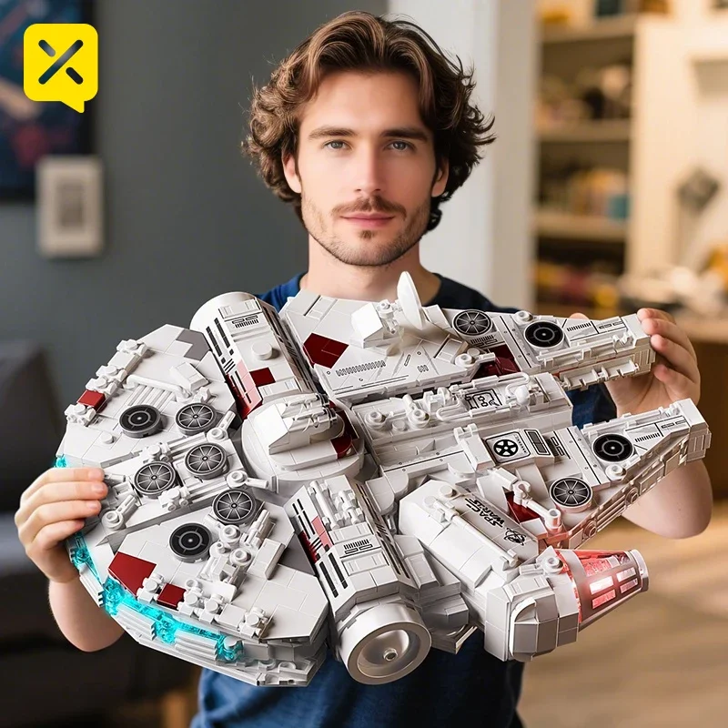 

Spaceship Puzzle Adults Millennium Falcon Warship 1361 PCS Construction Sets Fun Building Block Bricks Educational Toys for Kids