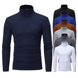 Men's Long Sleeve High Collar Pullover Breathable High Elasticity  Sportwear Autumn Winter Slim Fit Casual Tracksuit