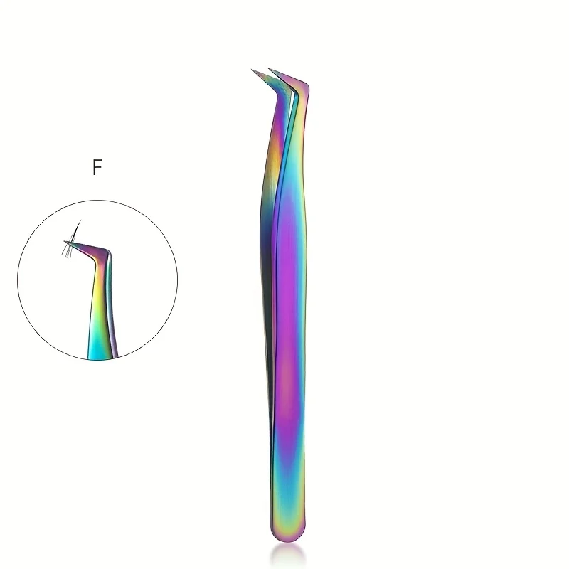 مجموعة ملاقط الرموش عالية الدقة من الفولاذ المقاوم للصدأ ملقط الرموش الملون لتطبيق لا تشوبه شائبة وتهيأ الحاجب هدية الكريسماس
