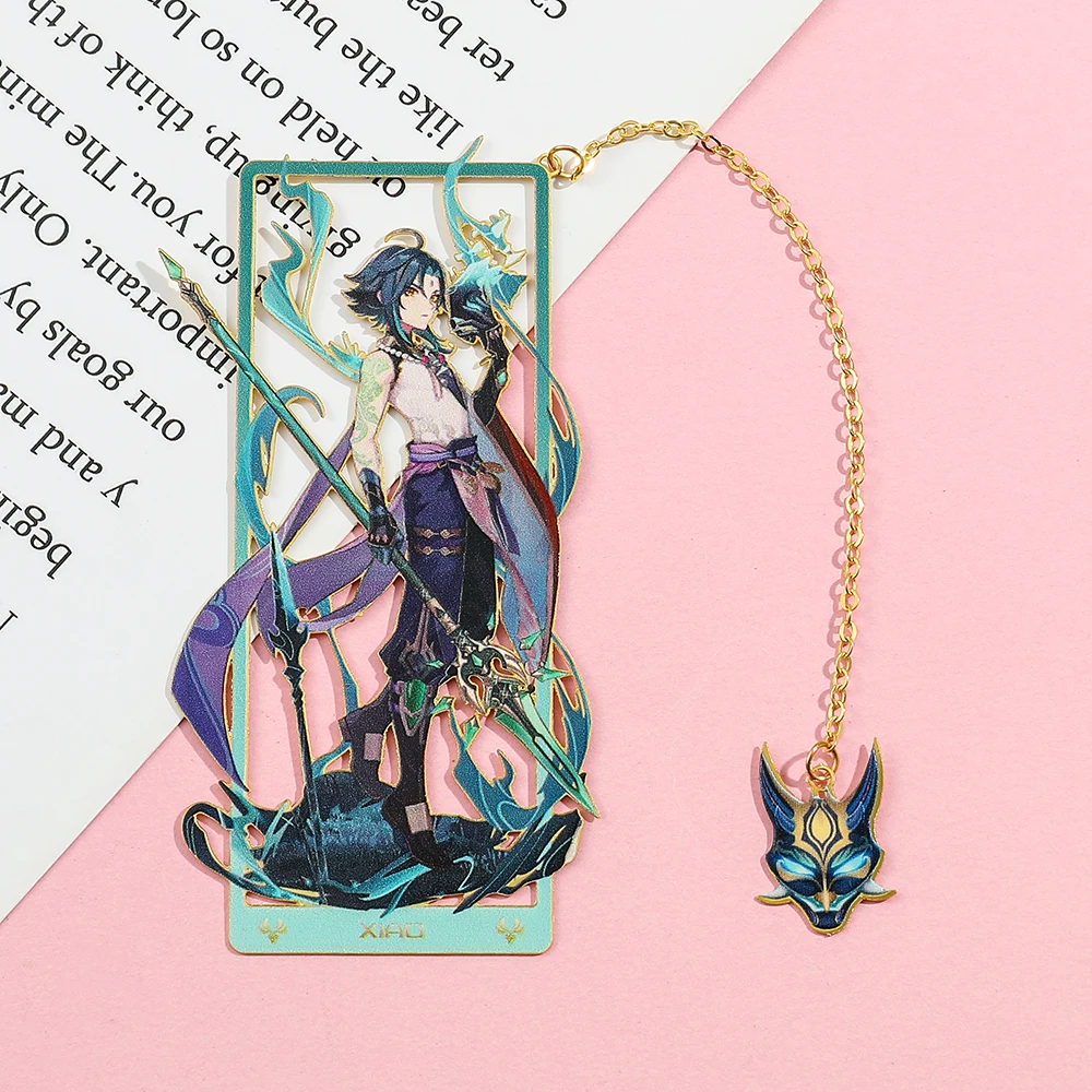 New Genshin Impact Character Series Anime Book Mark Metal Bookmark Gift for Book lover Fan Friend School Supplies Reading Marker