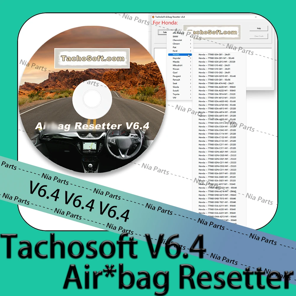 

Air-bag Resetter V6.4 Tachosoft diagnostic pour voiture Diagnostic interface tachosoft 6.4 Scanning tool Vehicle Maintenance new