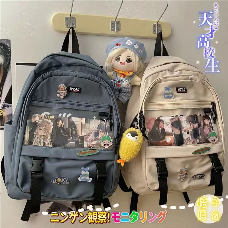 Japanese Harajuku Backpack Women Transparent Pocket Itabag Backpacks High School Bags JK Cool Teenage Girls Bags ita bag mochila